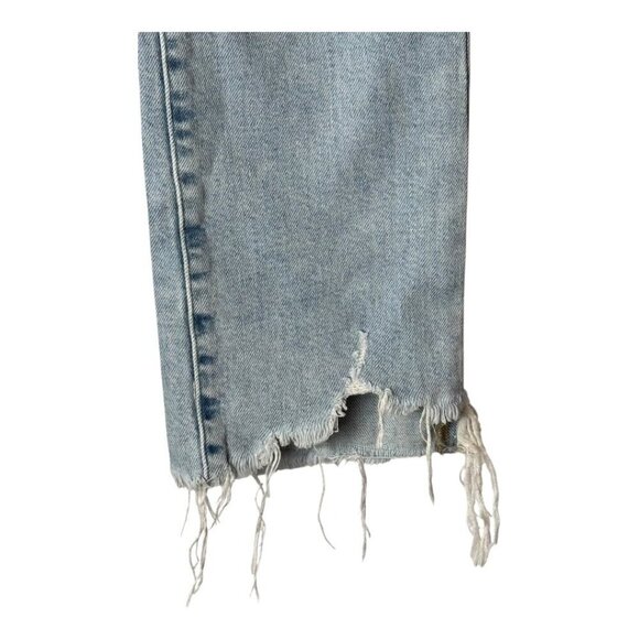 Frame Jeans Women 24 Blue Hemp Blend Bathe Chew Le High Straight Chewed Hem - Picture 5 of 13